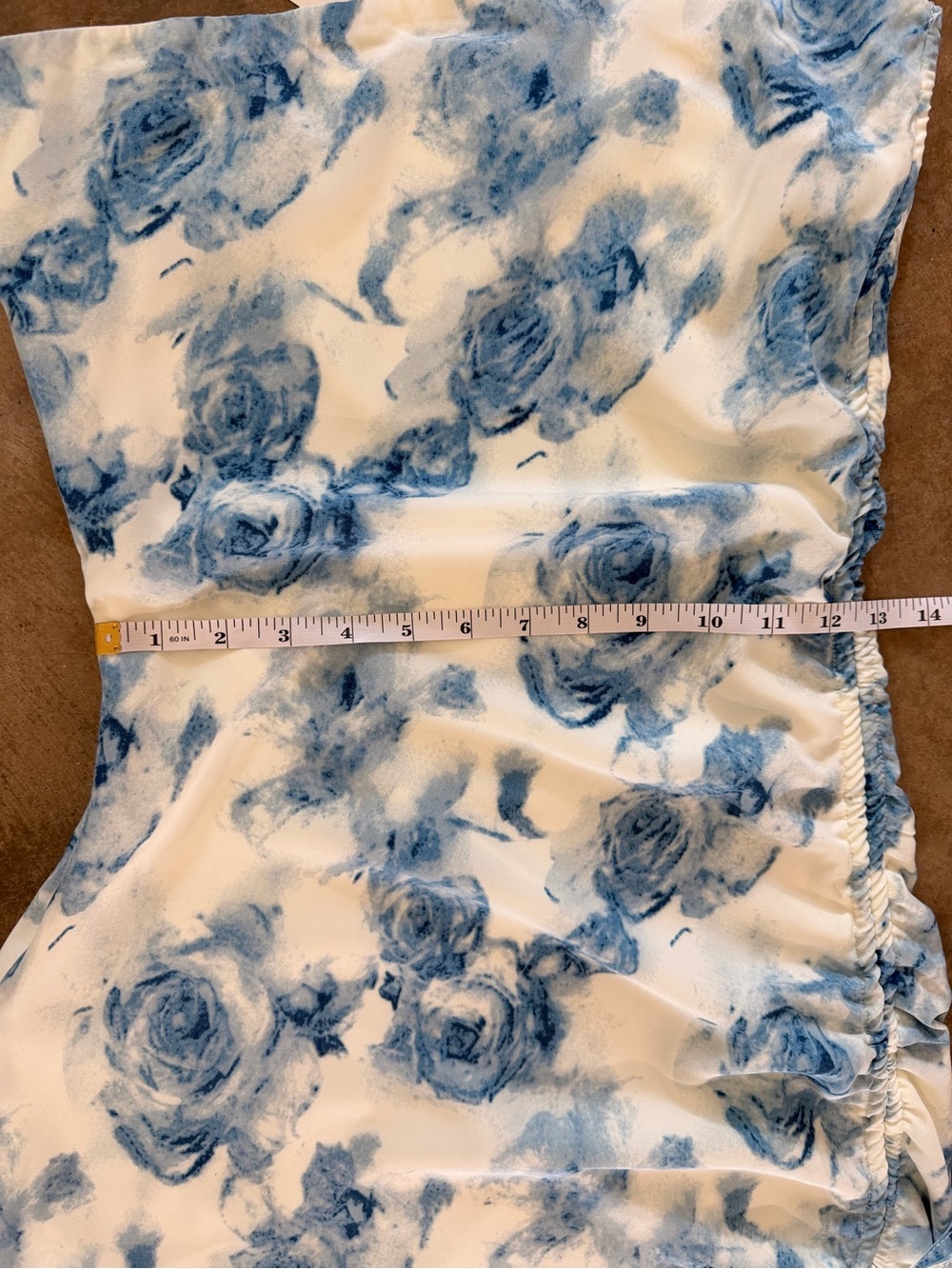 L.A. Hearts Pacsun Blue Floral Strapless Ruched Mini Dress NWT Size S - Picture 5 of 12